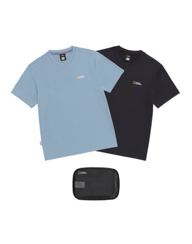 내셔널지오그래픽 N265UPA910 유니 메이스 기능성 2PACK 반팔 티셔츠 STEEL BLUE 2