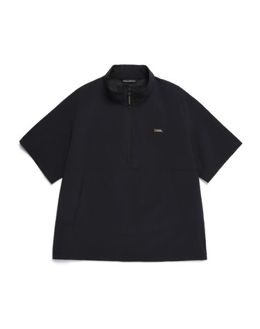 내셔널지오그래픽 N252UFT143 아델리 경량 우븐스트레치 스탠드넥 반팔 아노락 CARBON BLACK