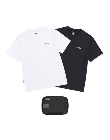 내셔널지오그래픽 N265UPA910 유니 메이스 기능성 2PACK 반팔 티셔츠 WHITE