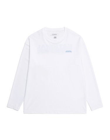 내셔널지오그래픽 N252URG420 세미오버핏 그래픽 긴팔 워터 티셔츠 WHITE