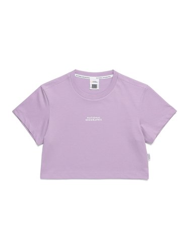 내셔널지오그래픽 N242WTS100 여성 크롭 반팔 티셔츠 LAVENDER