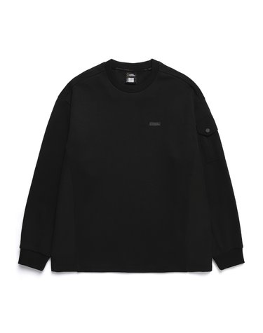 내셔널지오그래픽 N241USW230 우븐 배색 포인트 디자인물 맨투맨 CARBON BLACK