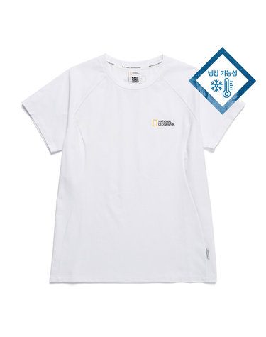 내셔널지오그래픽 N242WTS410 여성 쿨맥스 스몰로고 반팔 티셔츠 WHITE