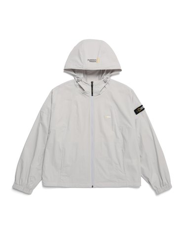 내셔널지오그래픽 N242WFT960 여성 데일리 경량 우븐 후드 세미 크롭 집업 ICE GREY