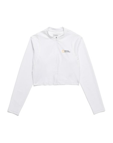 내셔널지오그래픽 N242WRG620 여성 크롭 집업 래쉬가드 WHITE
