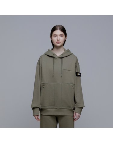 내셔널지오그래픽 N241UHD030 피타 세미오버핏 후드 티셔츠 LICHEN KHAKI