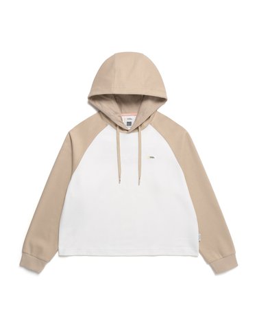 내셔널지오그래픽 N241WHD050 여성 컬러 배색 레터링 크롭 후디 맨투맨 BEIGE