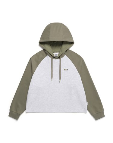 내셔널지오그래픽 N241WHD050 여성 컬러 배색 레터링 크롭 후디 맨투맨 LICHEN KHAKI