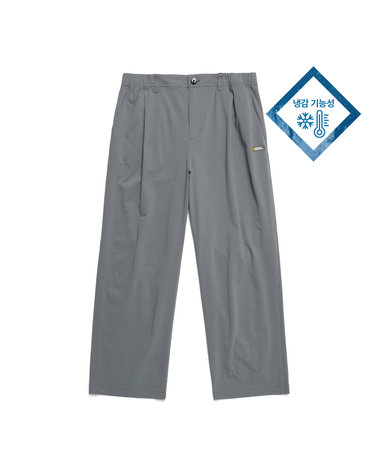 내셔널지오그래픽 남성 N242MPT070 쿨링 원턱 와이드팬츠 IRON GREY