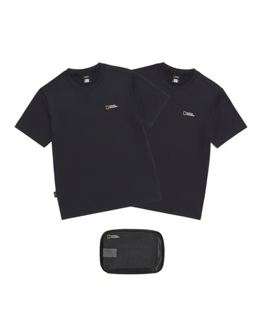 N265UPA910 유니 메이스 기능성 2PACK 반팔 티셔츠 BLACK