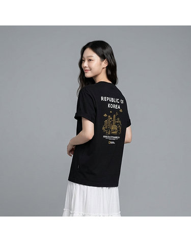 N262UTS922 [ROK] 다이나믹 시티 그래픽 반팔 티셔츠 BLACK