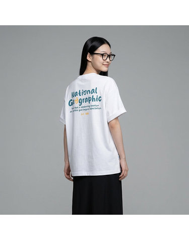 N262UTS904 소로나 쿨 스크립트 세미오버핏 반팔 티셔츠 WHITE