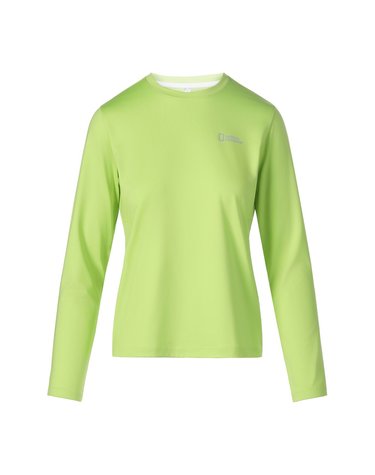여성 카프 스몰로고 베이직핏 긴팔 티셔츠 GREEN GLOW N263WTS210