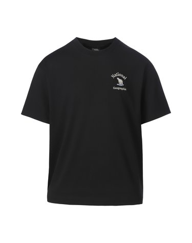 동물 그래픽 반팔 세미오버핏 티셔츠 BLACK N263UTS030