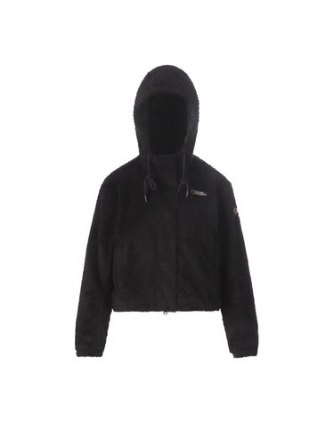 여성 페이크퍼 크롭 자켓 BLACK N264WFJ900