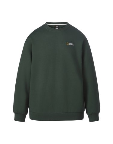 동물 그래픽 세미오버핏 맨투맨 DEEP GREEN N263USW080