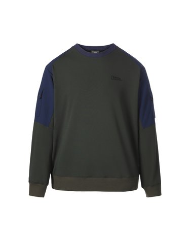 NRN 리플렉터 패널드 맨투맨 CHARCOAL KHAKI N263MSW500