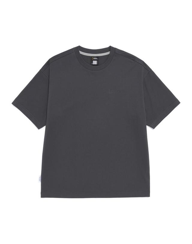 내셔널지오그래픽 내셔널지오그래픽 N265UTS909 세미오버핏 수피마 반팔 티셔츠 GREY 착용컷