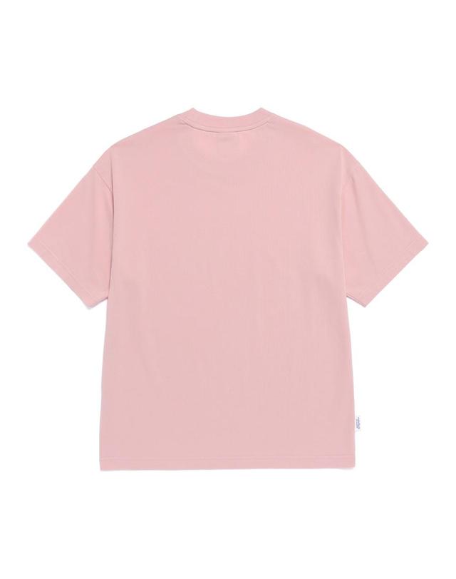 내셔널지오그래픽 내셔널지오그래픽 N265UTS909 세미오버핏 수피마 반팔 티셔츠 SILVER PINK 착용컷