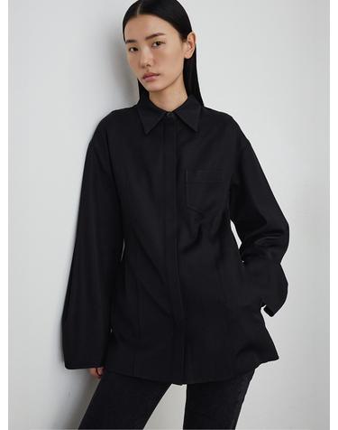 Light Open Collar Jacket_Black