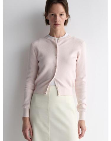 Round Neck Cardigan_Light Pink