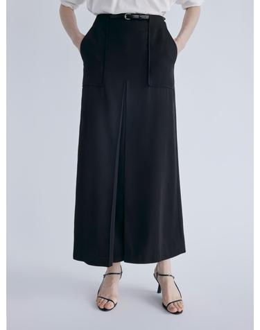 Silk Long Skirts_Black