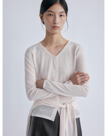 Sheer Knit Cardigan_Light Pink