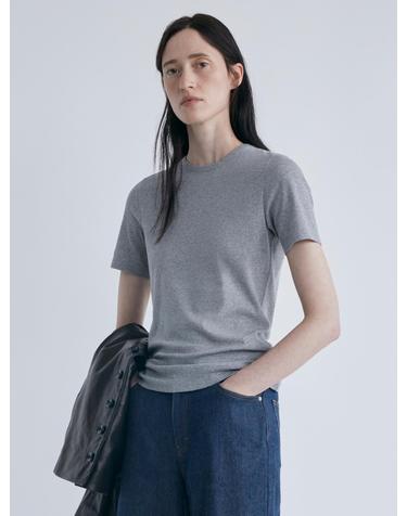 Short Sleeve Compact T-Shirt_Melange Gray
