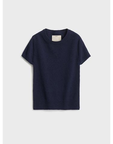 Half Sleeve Knit Top_Navy