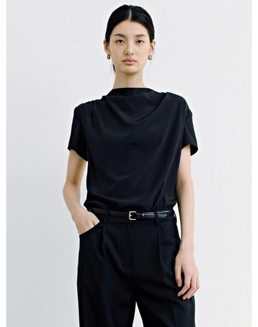 Cowl Neck Blouse_Black