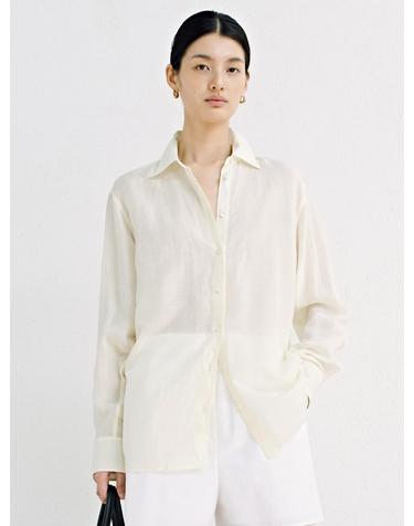 Loosed Sheer Shirts_Ivory
