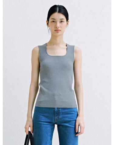 Sleeveless Knit_Melange Gray