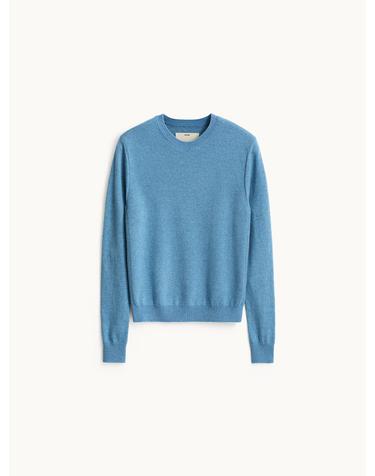 Round Neck Knit_Melange Blue