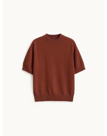 Half Sleeve Knit_Red Brown