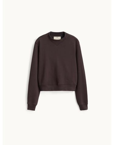Relaxed Crop Sweat Shirt_Red Brown