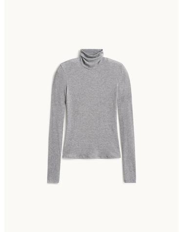 포터리 우먼 Long Sleeve Turtleneck T-Shirt_Melange Gray