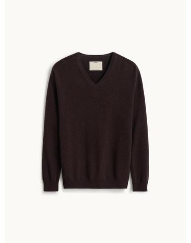 Classic V-Neck Knit_Red Brown