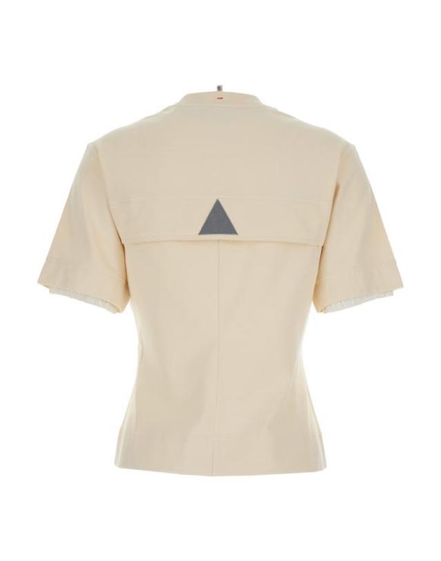 몽클레어 [명품] 26SS 몽클레어 로고 패치 코튼 블렌드 티셔츠 8C00009 89AW1 034 WHITE DOM 착용컷
