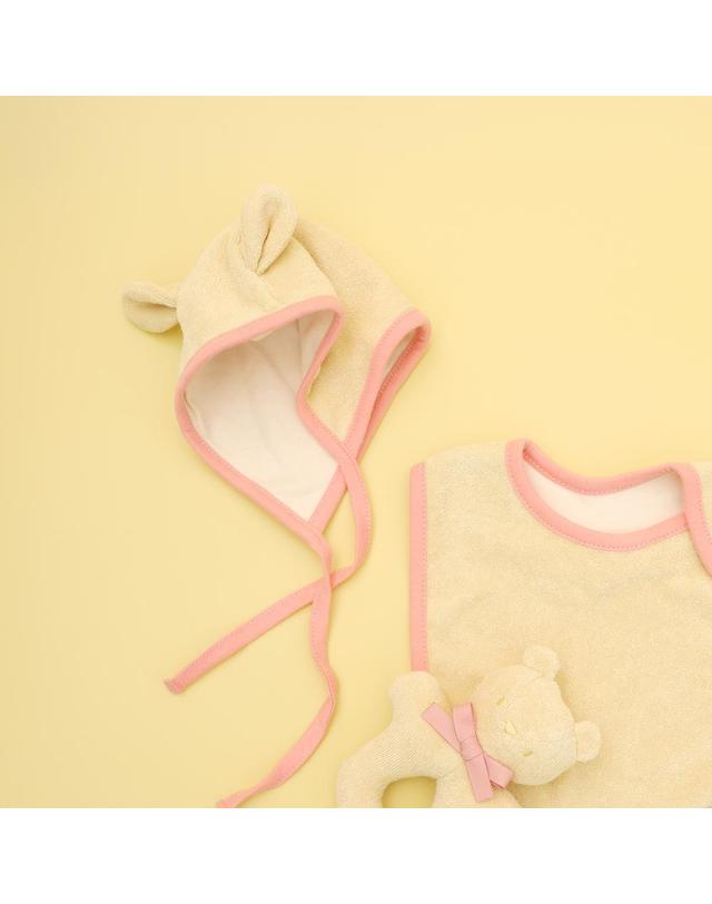 스테이지 어라운드 아기 유아 신생아 모자 보넷 [타올 곰돌이 보넷] 착용컷