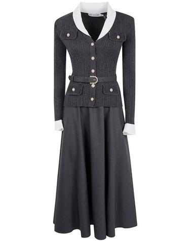 [명품] 26FW 셀프 포트레이트 미디 원피스 PF26131MA GREY DOM