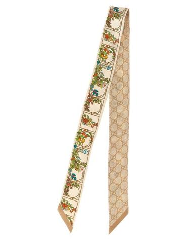 [명품] 26FW 구찌 프린트 실크 트윌 리본 777352 3G001 9300 IVORY MULTICOLOR DOM