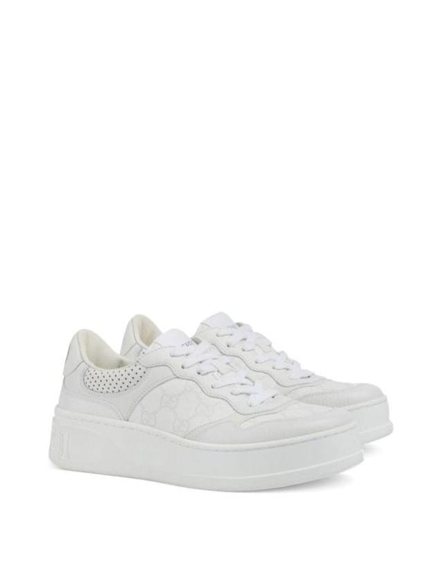 구찌 26SS 구찌 여성 패널 레이스업 스니커즈 700775AACV29048 WHITE BPG 착용컷