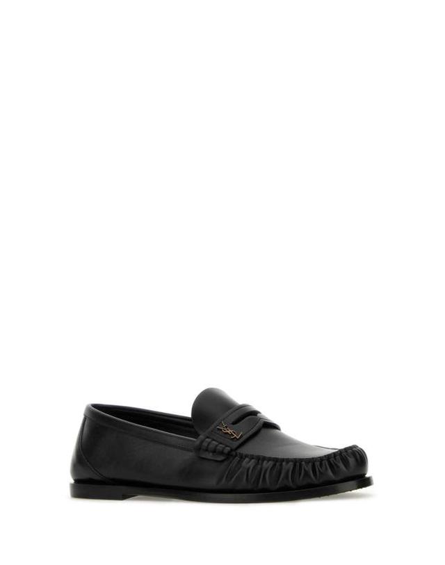 생 로랑 [명품] 26FW 생로랑 모노그램 레더로퍼 820648 AAELH 1000 BLACK DOM 착용컷