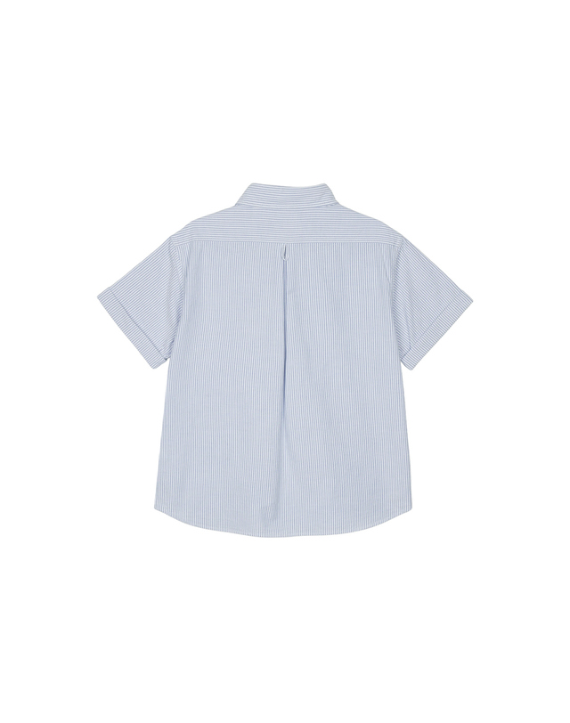 단톤 단톤 여성 라운드 칼라 풀오버 셔츠 색소폰 화이트 스트라이프 DT-B0283-SWS 흰색 착용컷