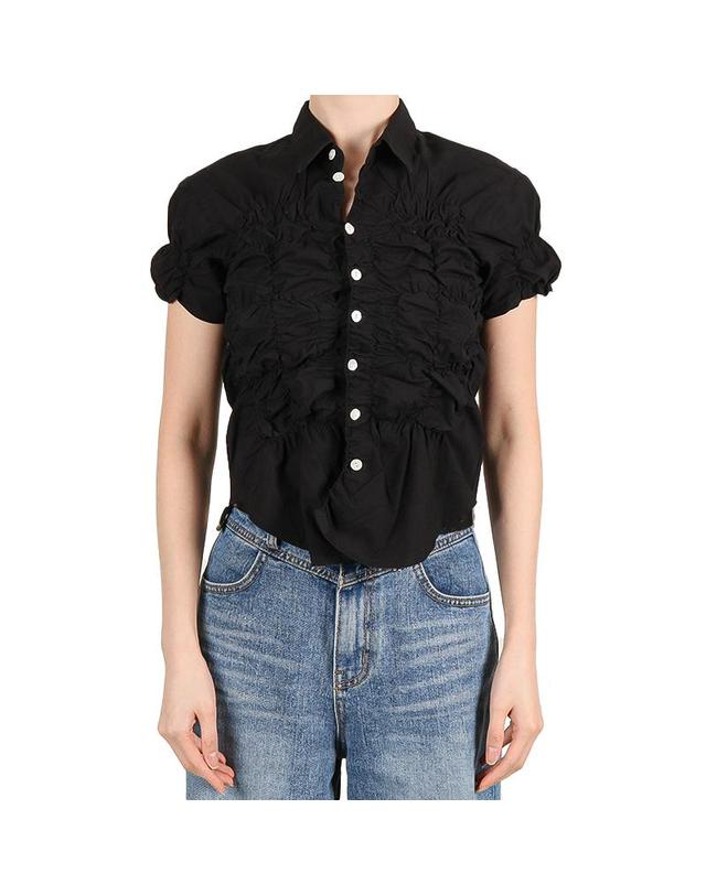 기마구아스 기마구아스 26SS 여성 론 셔츠 블랙 RWS2527146 01 착용컷