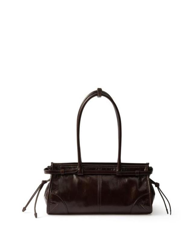 프라다 [명품] 26FW 프라다 보니 미디움 스웨이드 핸드백 1BA426 2CYR F01D6 DARK BROWN DOM 착용컷