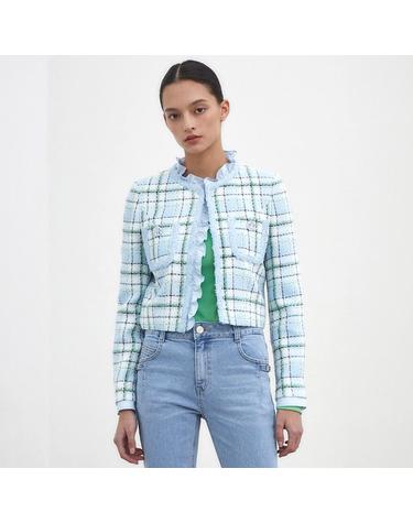 [에고이스트] [BLUE LABEL] 러플 포인트 트위드 숏 자켓 (ER1WJ764-T)