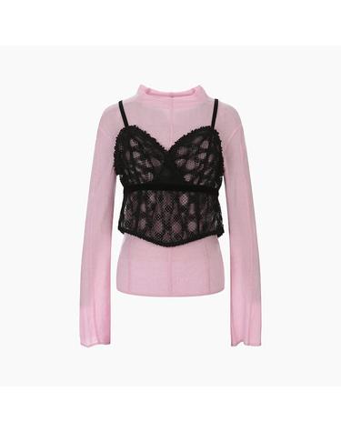 [에고이스트] 절개 롱 슬리브&뷔스티에 SET (ES1CL161-T)
