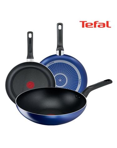 [테팔] 팬&냄비 PTFE 미드나잇 블루 3종세트 (프라이팬 20cm+24cm+볶음팬 28cm)
