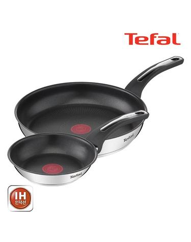 [테팔] 팬&냄비 인덕션 스테인리스 스틸 뉴 이모션 2종세트 (프라이팬 18cm+28cm)